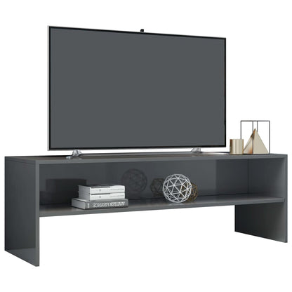 Mobile TV Grigio Lucido 120x40x40 cm in Truciolato - homemem39