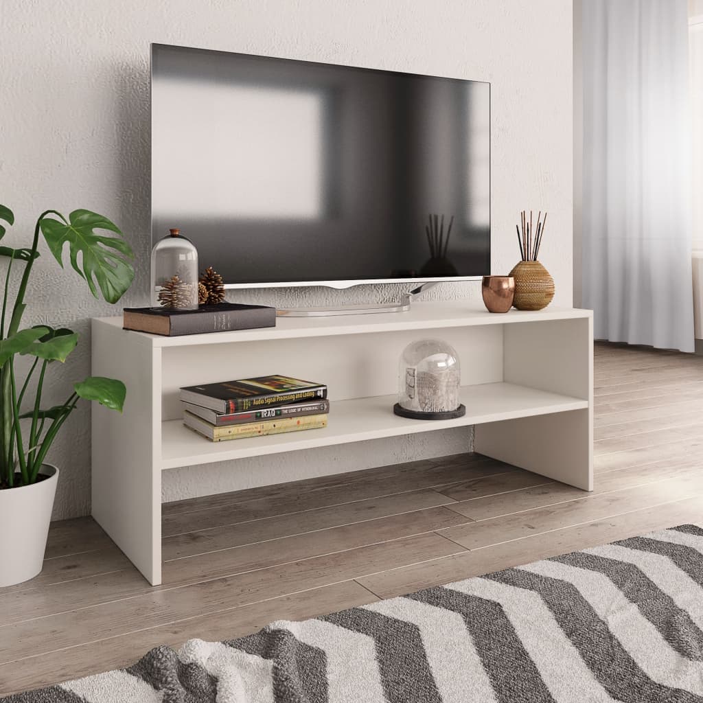 Mobile TV Bianco 100x40x40 cm in Truciolato - homemem39