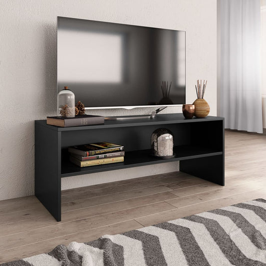 Mobile Porta TV Nero 100x40x40 cm in Legno Multistrato - homemem39