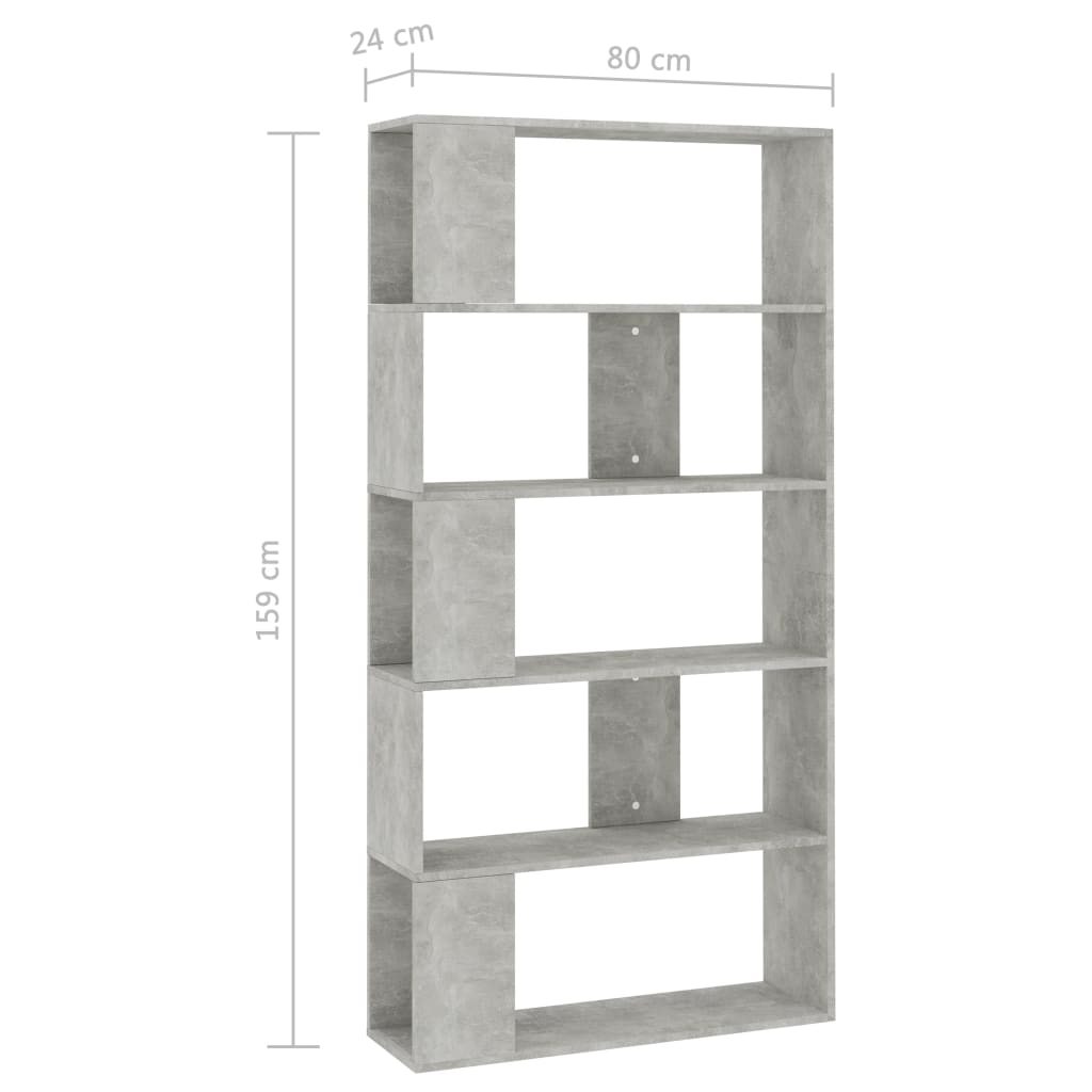 Libreria/Divisorio Grigio Cemento 80x24x159cm Legno Multistrato - homemem39