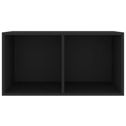 Contenitore per Vinili Nero 71x34x36 cm in Legno Multistrato - homemem39