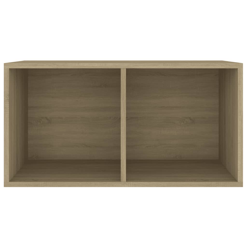 Contenitore per Vinili Rovere 71x34x36 cm in Legno Multistrato - homemem39