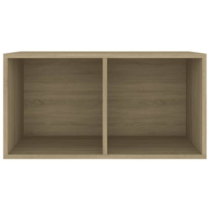 Contenitore per Vinili Rovere 71x34x36 cm in Legno Multistrato - homemem39