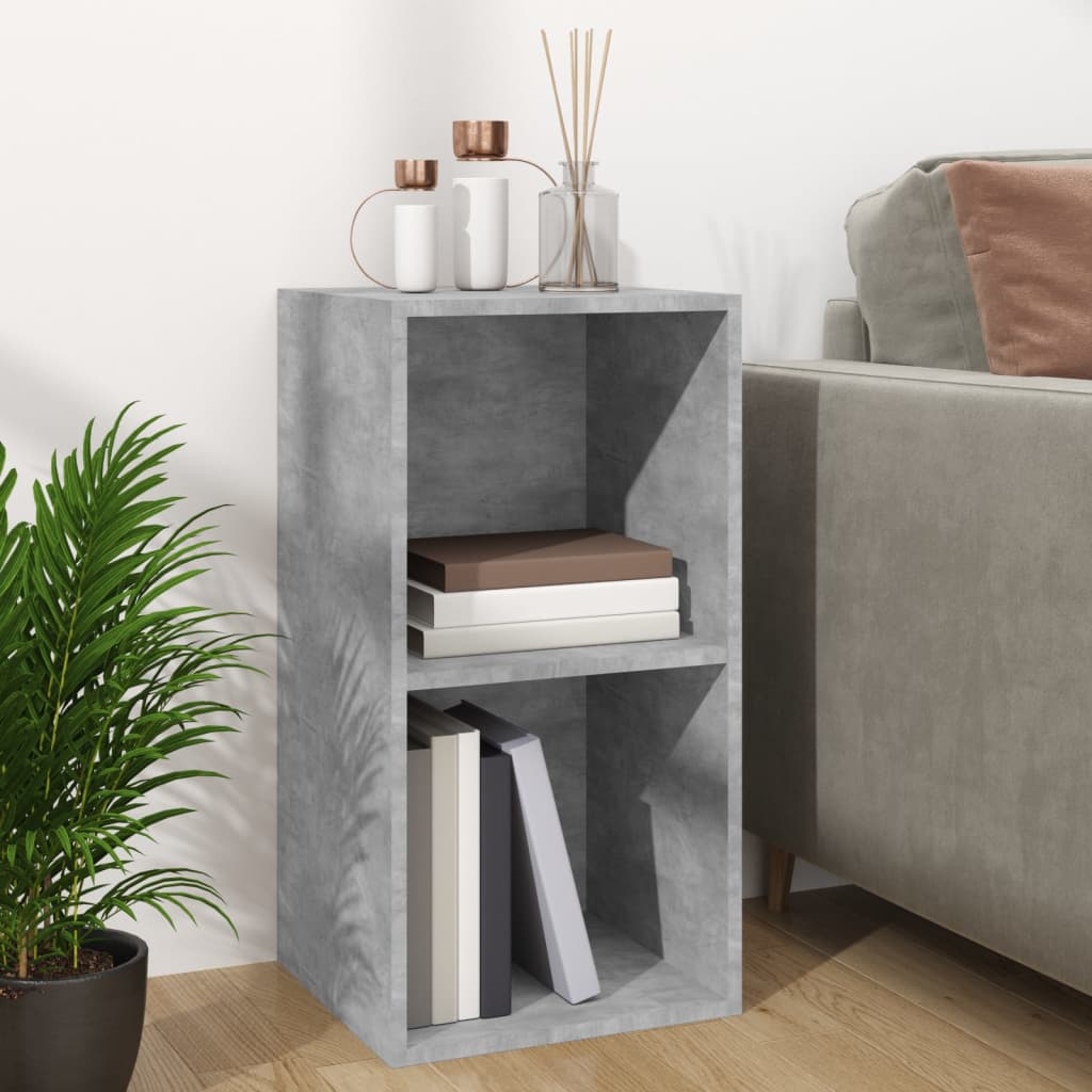 Contenitore per Vinili Grigio Cemento 71x34x36cm in Multistrato - homemem39