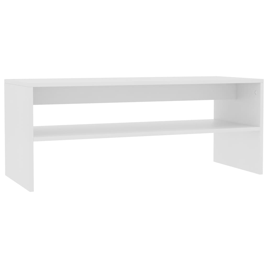 Tavolino da Salotto Bianco 100x40x40 cm in Legno Multistrato - homemem39