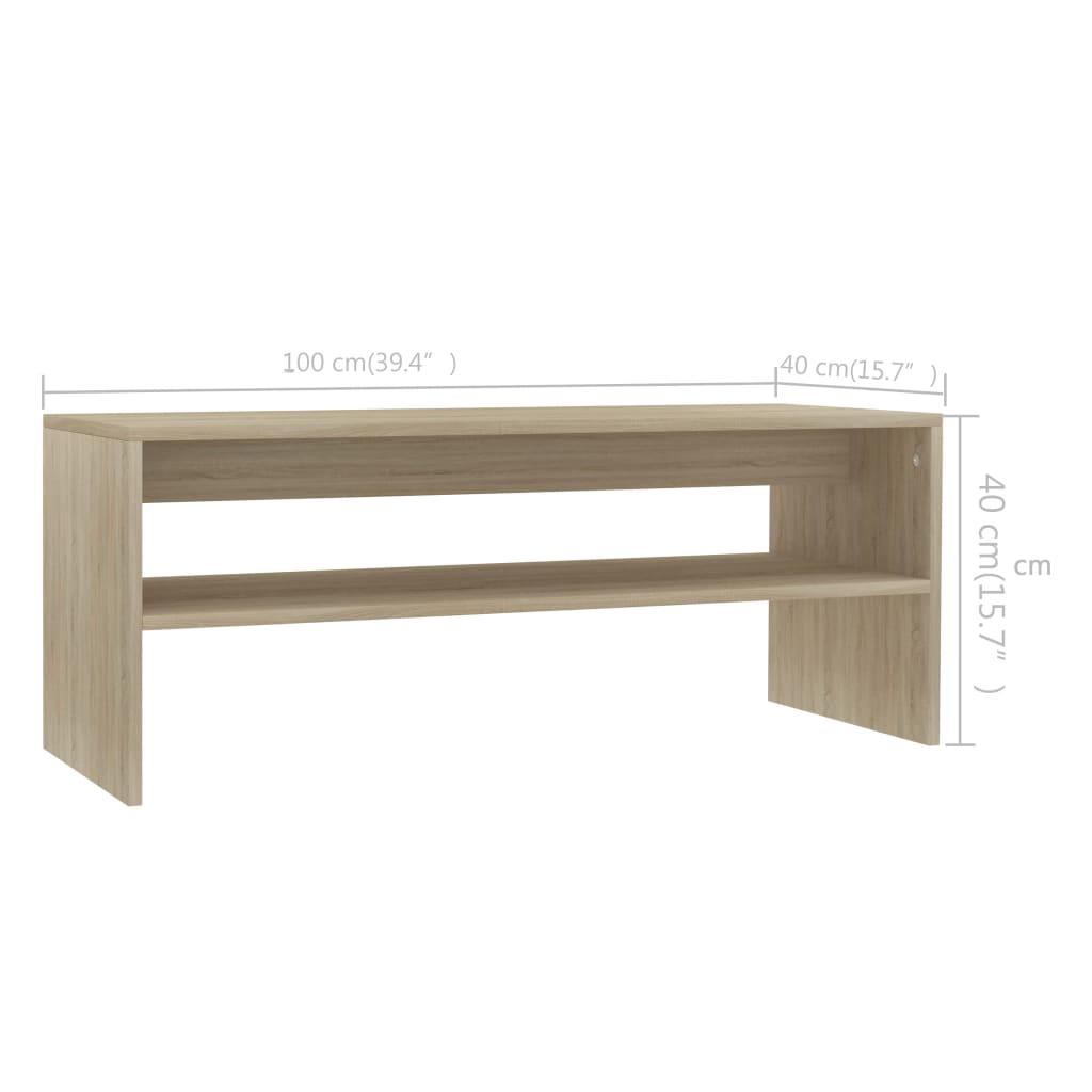 Tavolino da Salotto Rovere Sonoma 100x40x40cm Legno Multistrato - homemem39