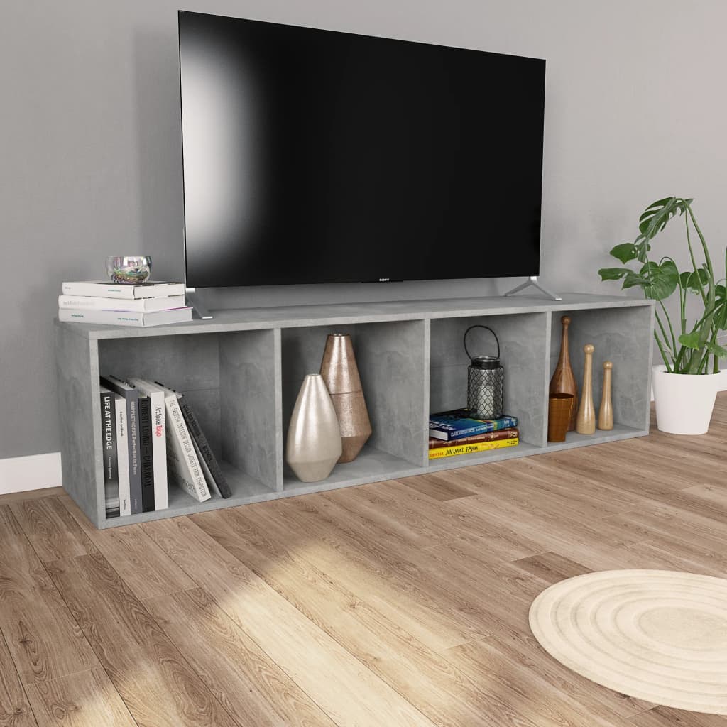 Libreria/Mobile TV Grigio Cemento 36x30x143 cm in Multistrato - homemem39