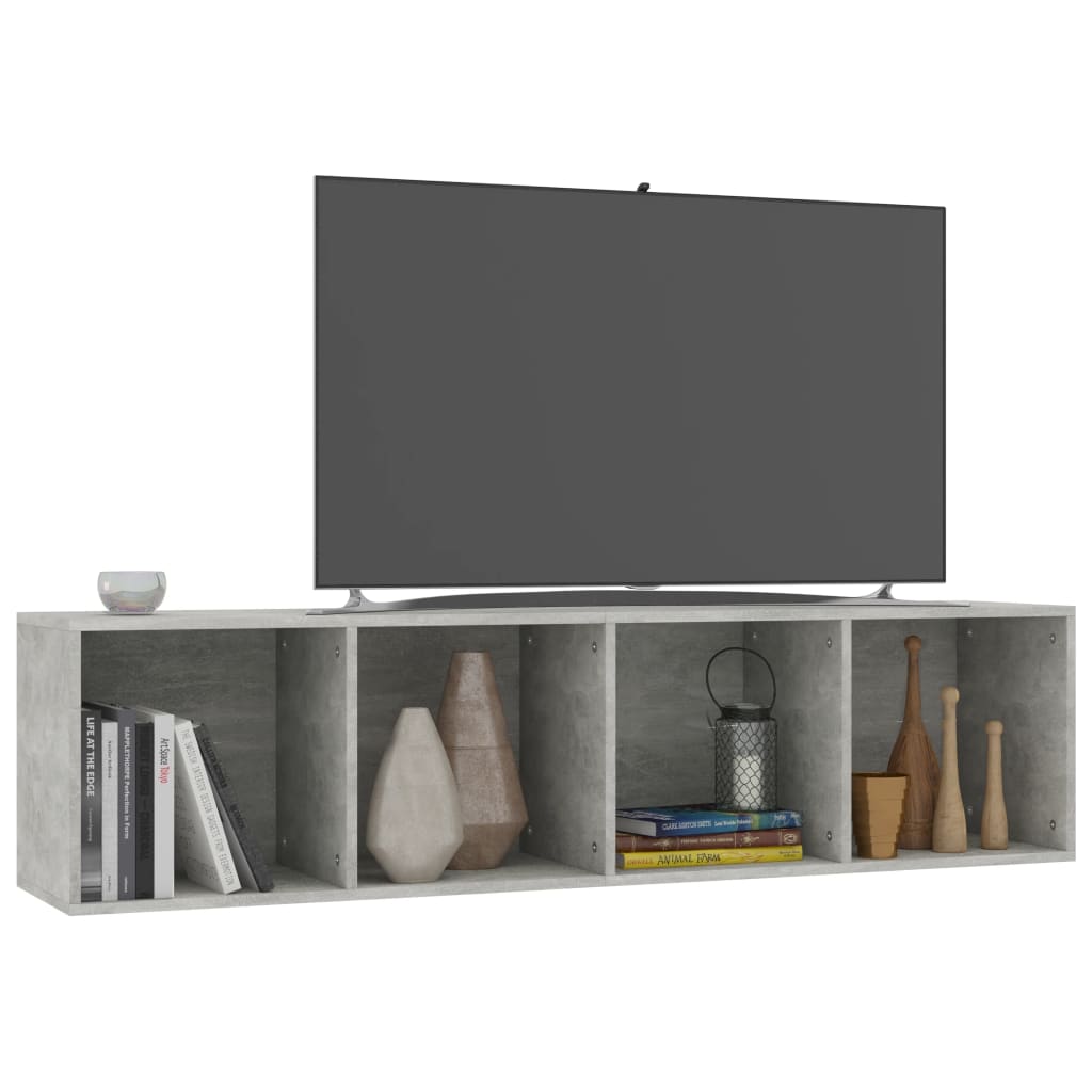 Libreria/Mobile TV Grigio Cemento 36x30x143 cm in Multistrato - homemem39