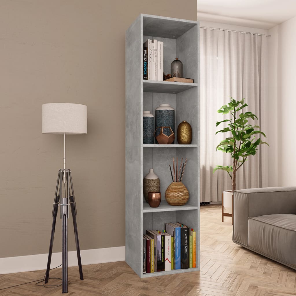 Libreria/Mobile TV Grigio Cemento 36x30x143 cm in Multistrato - homemem39