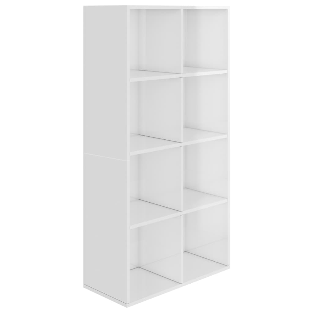 Libreria/Credenza Bianco Lucido 66x30x130 cm Legno Multistrato - homemem39