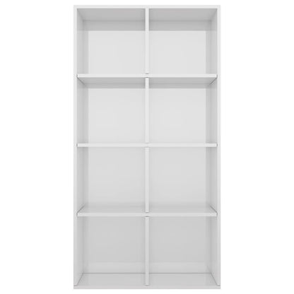 Libreria/Credenza Bianco Lucido 66x30x130 cm Legno Multistrato - homemem39