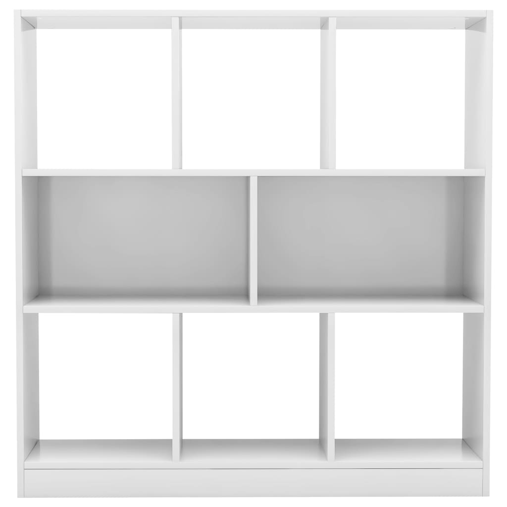 Libreria Bianco Lucido 97,5x29,5x100 cm in Legno Multistrato - homemem39