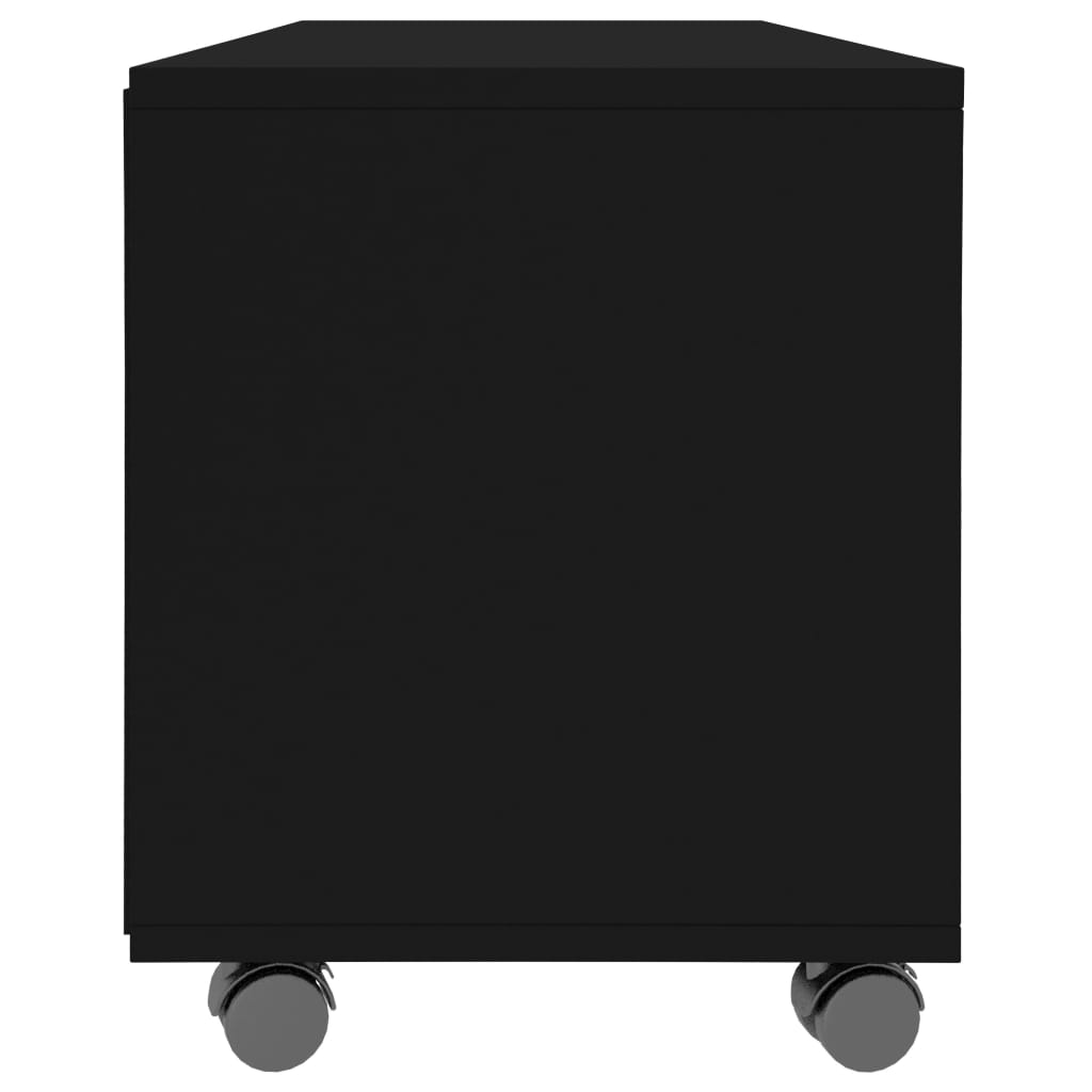 Mobile TV con Ruote Nero 90x35x35 cm in Legno Multistrato - homemem39