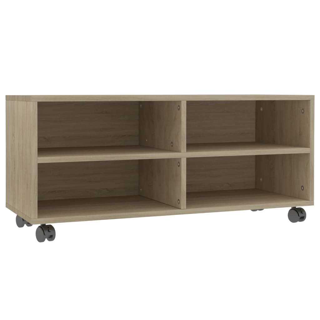 Mobile TV con Ruote Rovere Sonoma 90x35x35 cm Legno Multistrato - homemem39