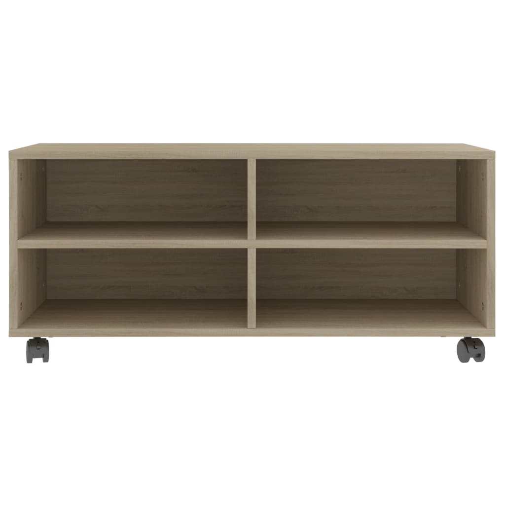 Mobile TV con Ruote Rovere Sonoma 90x35x35 cm Legno Multistrato - homemem39