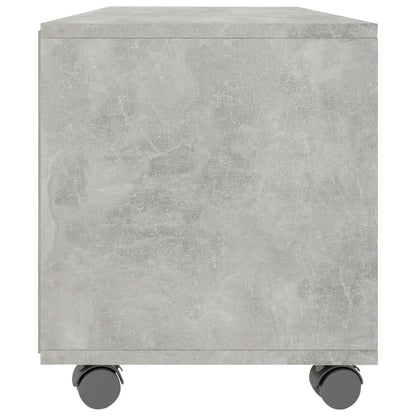 Mobile TV con Ruote Grigio Cemento 90x35x35 cm in Multistrato - homemem39