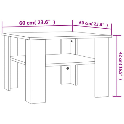 Tavolino da Caffè Grigio Cemento 60x60x42 cm in Truciolato - homemem39