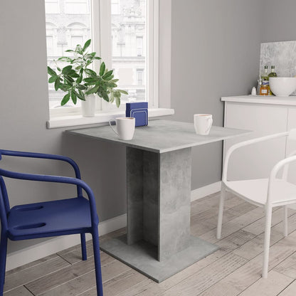 Tavolo da Pranzo Grigio Cemento 80x80x75 cm in Truciolato - homemem39