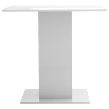 Tavolo da Pranzo Bianco Lucido 80x80x75 cm in Truciolato - homemem39