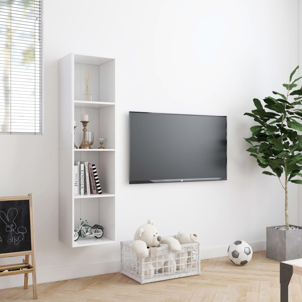 Libreria/Mobile TV Bianco 143x30x36 cm - homemem39