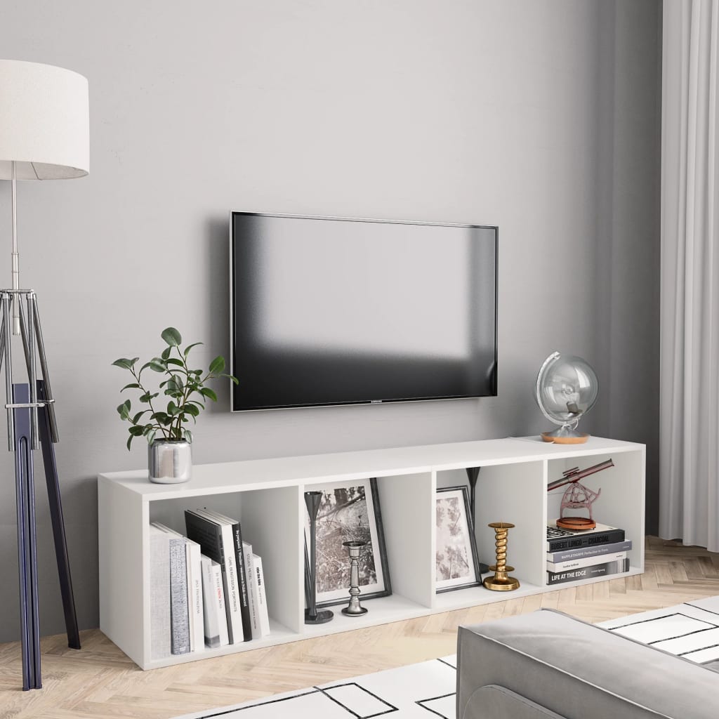 Libreria/Mobile TV Bianco 143x30x36 cm - homemem39