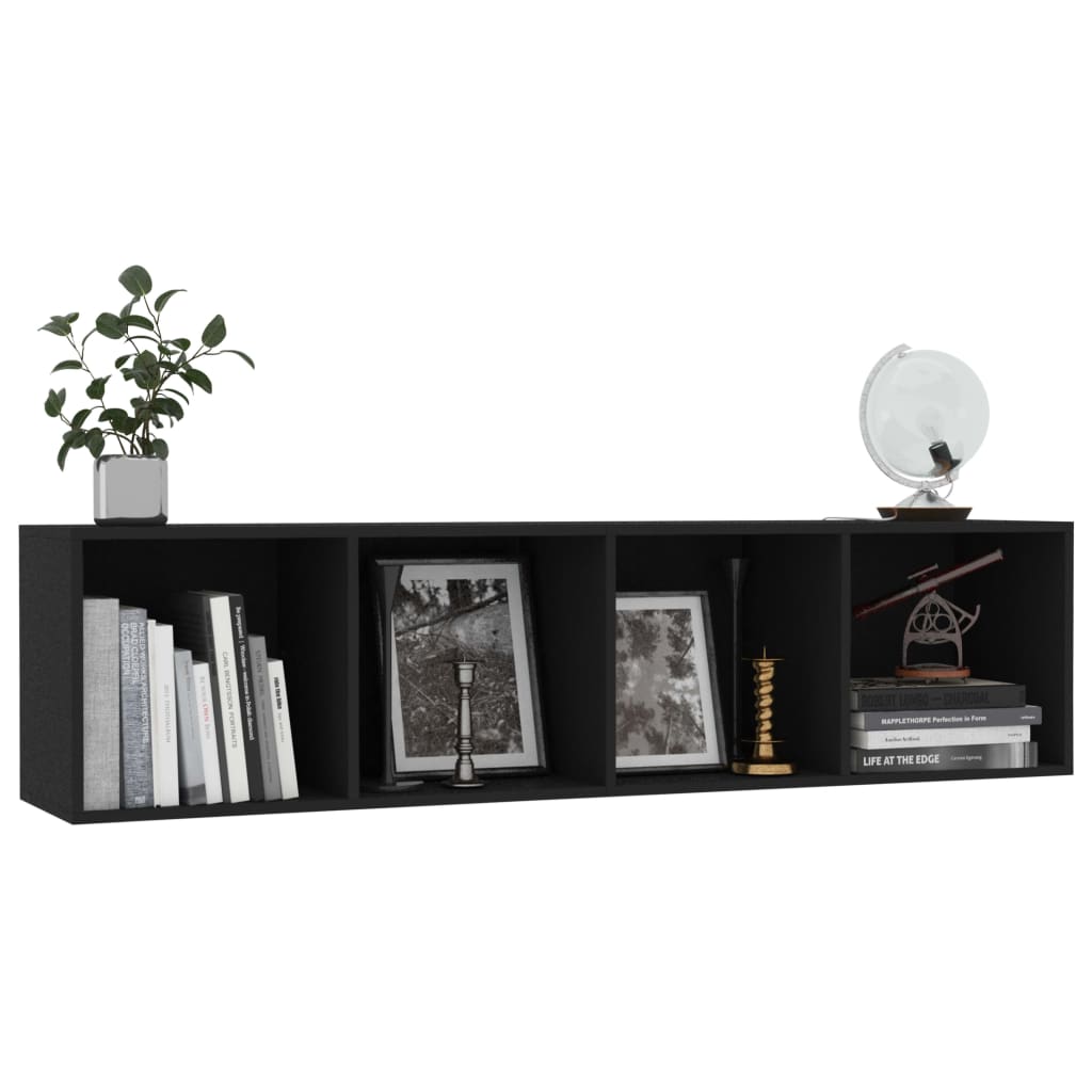 Libreria/Mobile TV Nero 143x30x36 cm - homemem39