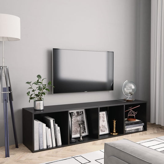 Libreria/Mobile TV Nero 143x30x36 cm - homemem39