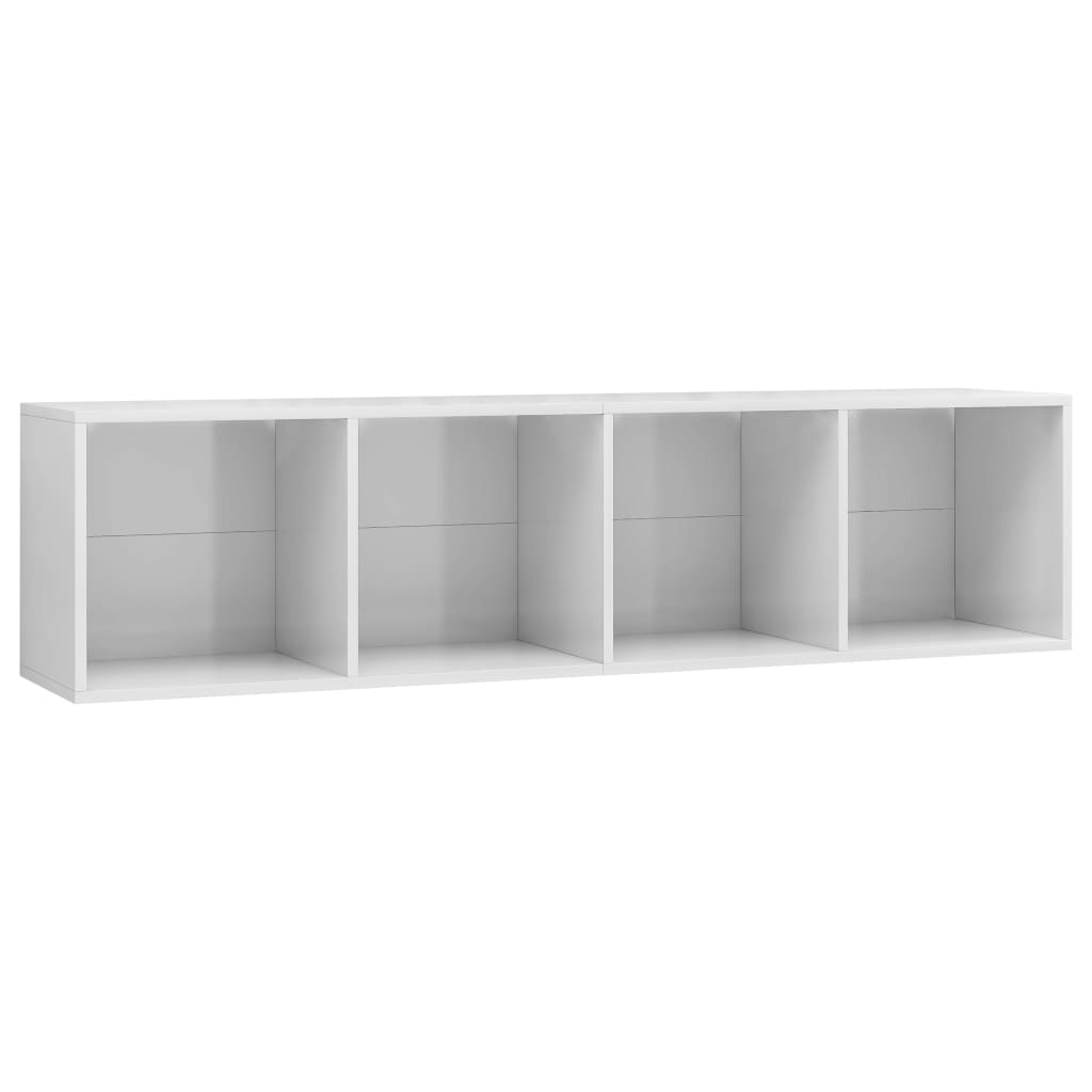 Libreria/Mobile TV Bianco Lucido 143x30x36 cm - homemem39