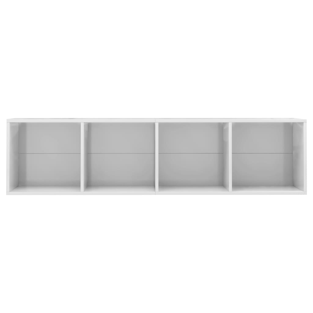 Libreria/Mobile TV Bianco Lucido 143x30x36 cm - homemem39