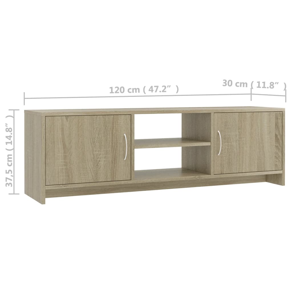 Mobile Porta TV Rovere Sonoma 120x30x37,5 cm Legno Multistrato - homemem39