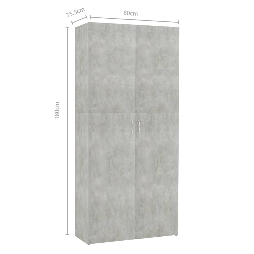 Scarpiera Grigio Cemento 80x35,5x180 cm in Truciolato - homemem39