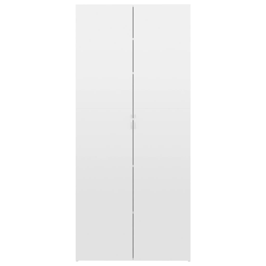 Scarpiera Bianco Lucido 80x35,5x180 cm in Legno Multistrato - homemem39