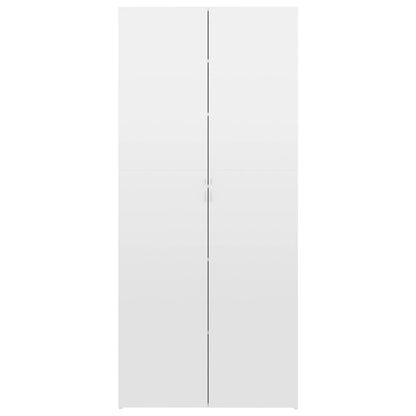 Scarpiera Bianco Lucido 80x35,5x180 cm in Legno Multistrato - homemem39