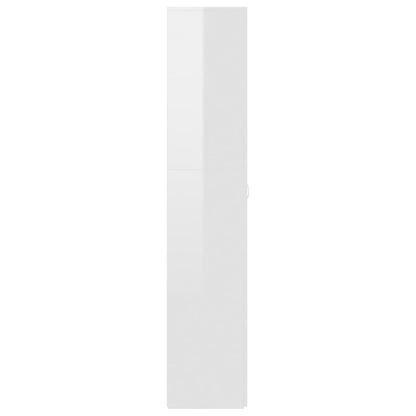 Scarpiera Bianco Lucido 80x35,5x180 cm in Legno Multistrato - homemem39