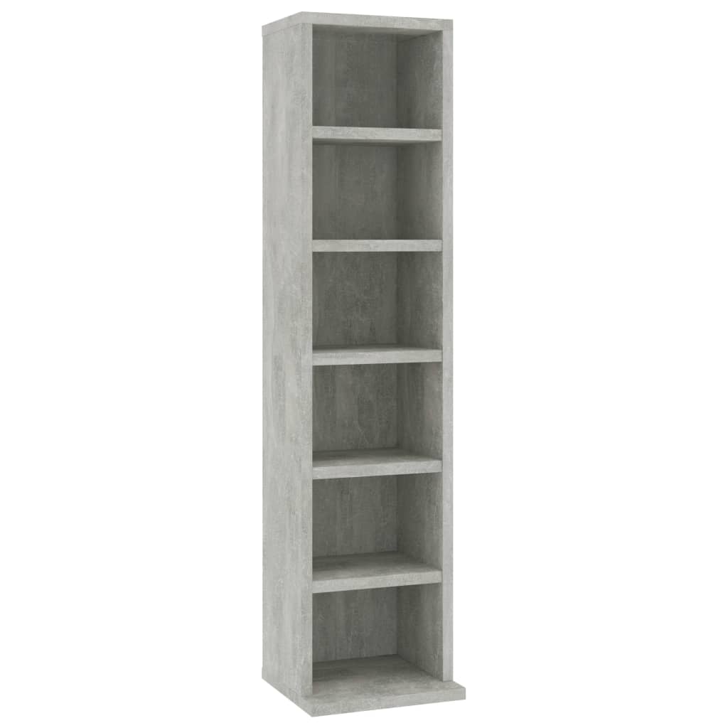 Mobile Porta CD Grigio Cemento 21x20x88 cm in Legno Multistrato - homemem39