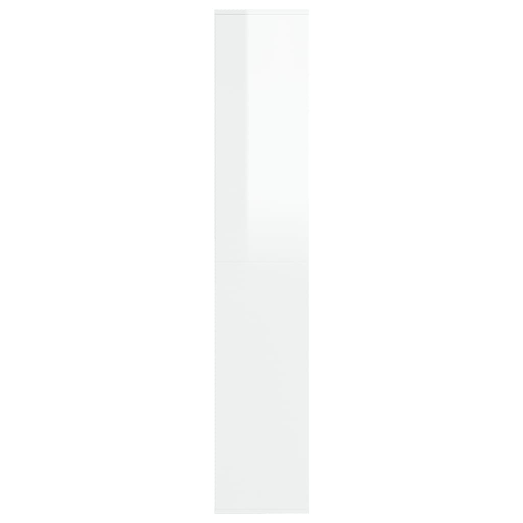 Scarpiera Bianco Lucido 54x34x183 cm in Truciolato - homemem39