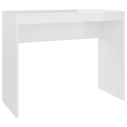 Scrivania Bianco Lucido 90x40x72 cm in Legno Multistrato - homemem39