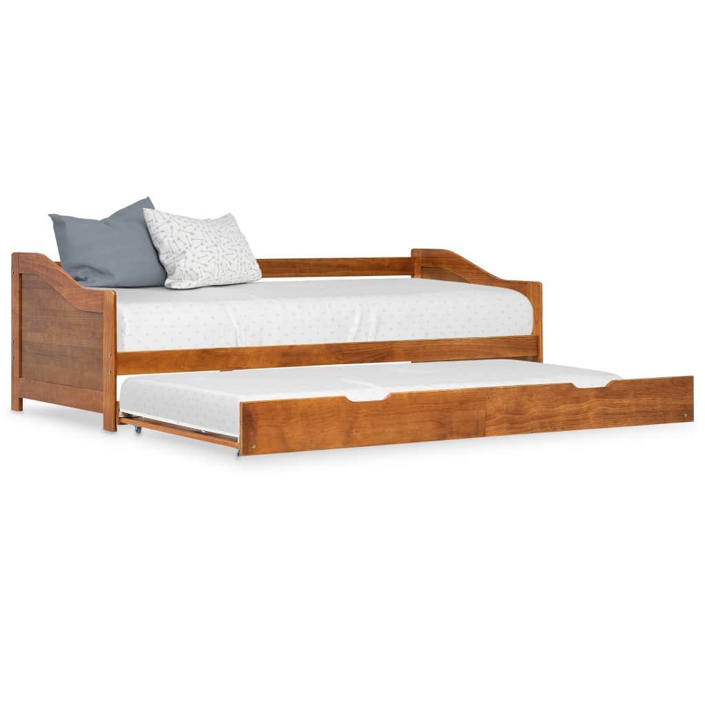 Divano Letto a Scomparsa Marrone Miele Legno di Pino 90x200 cm - homemem39