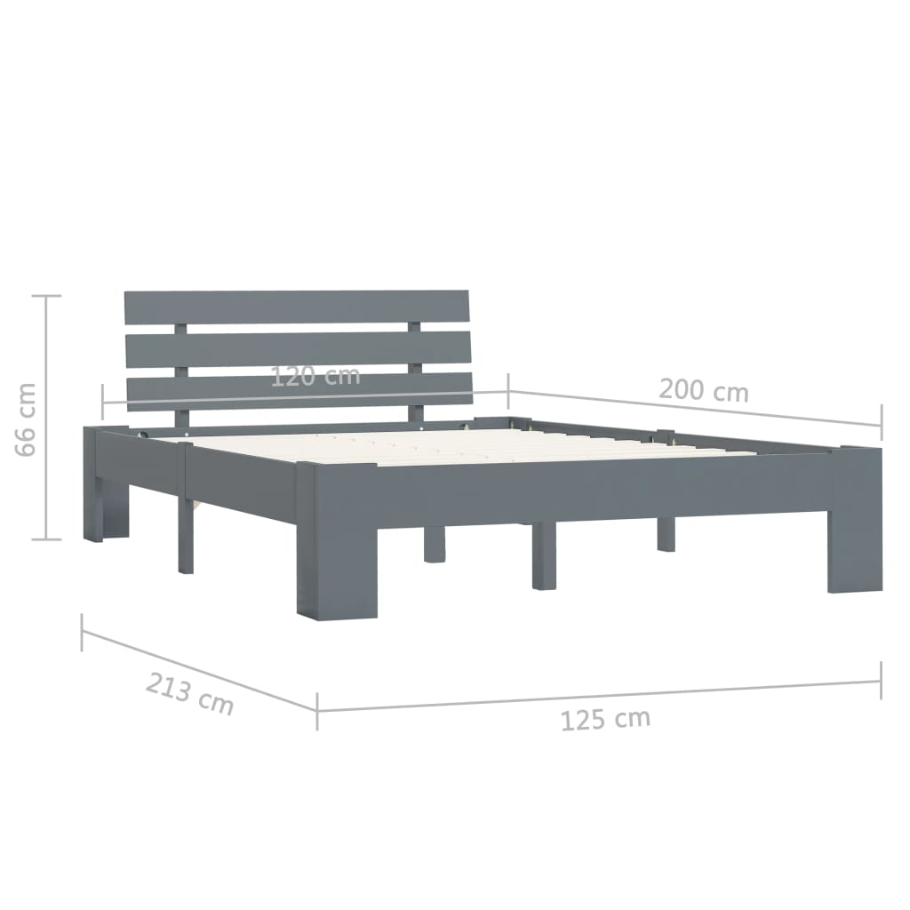 Giroletto Grigio in Legno Massello di Pino 120x200 cm - homemem39