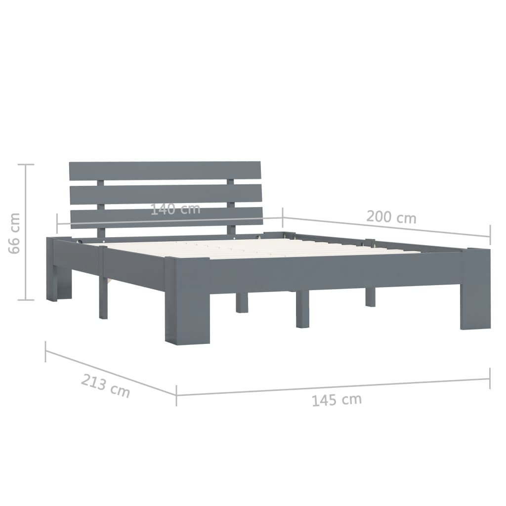 Giroletto Grigio in Legno Massello di Pino 140x200 cm - homemem39