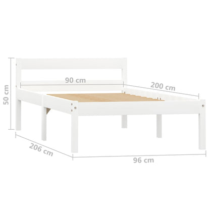 Giroletto Bianco in Legno Massello di Pino 90x200 cm - homemem39