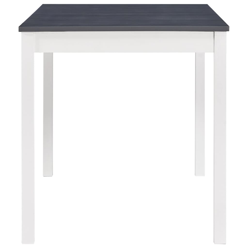 Tavolo da Pranzo Bianco e Grigio 140x70x73 cm in Legno di Pino - homemem39