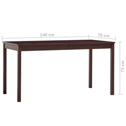 Tavolo da Pranzo Marrone Scuro 140x70x73 cm in Legno di Pino - homemem39