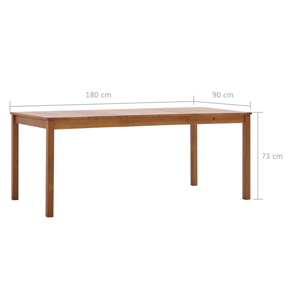Tavolo da Pranzo Marrone Miele 180x90x73 cm in Legno di Pino - homemem39