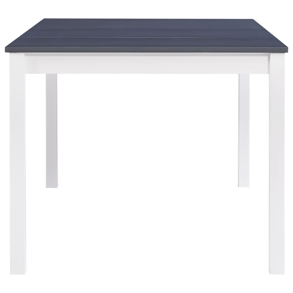 Tavolo da Pranzo Bianco e Grigio 180x90x73 cm in Legno di Pino - homemem39