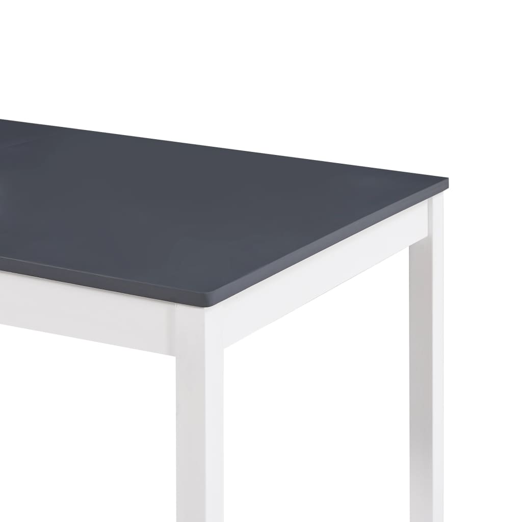 Tavolo da Pranzo Bianco e Grigio 180x90x73 cm in Legno di Pino - homemem39