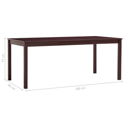 Tavolo da Pranzo Marrone Scuro 180x90x73 cm in Legno di Pino - homemem39