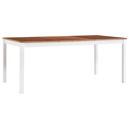 Tavolo da Pranzo Bianco e Marrone 180x90x73 cm in Legno di Pino - homemem39