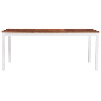 Tavolo da Pranzo Bianco e Marrone 180x90x73 cm in Legno di Pino - homemem39