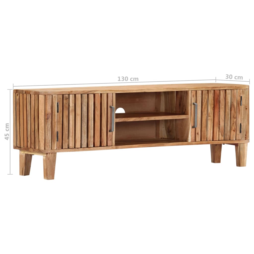 Mobile Porta TV 130x30x45 cm in Legno Massello di Acacia - homemem39